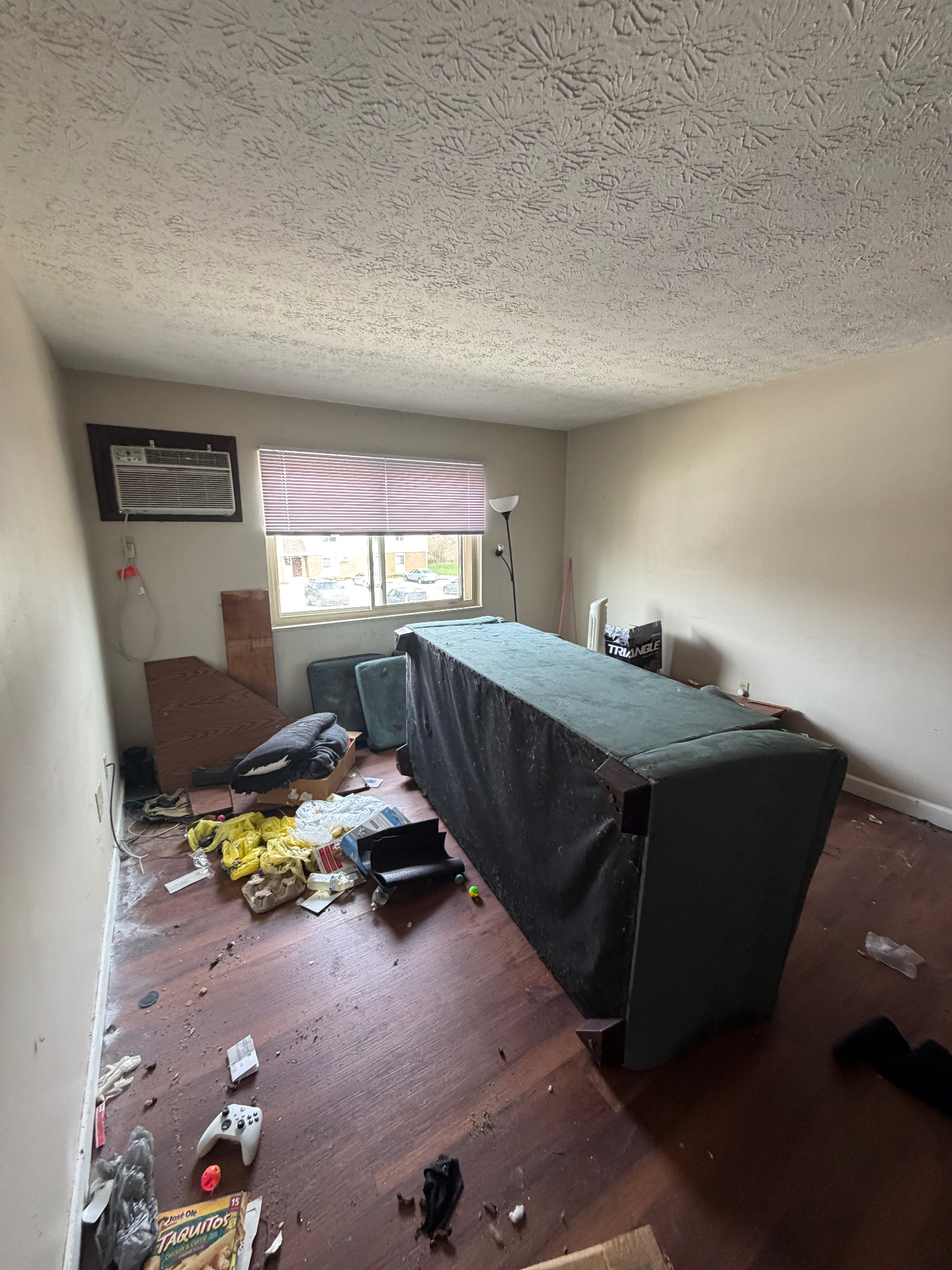Living room cleanout before and after